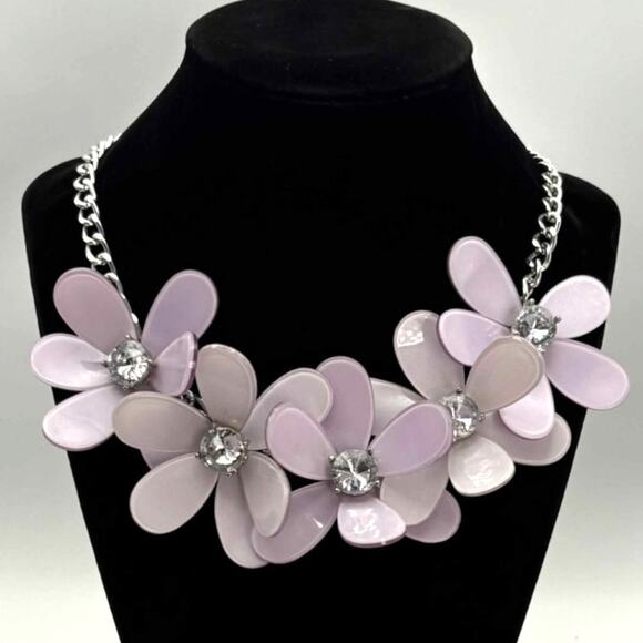 Purple Floral Charming Charlie Necklace - Picture 1 of 5